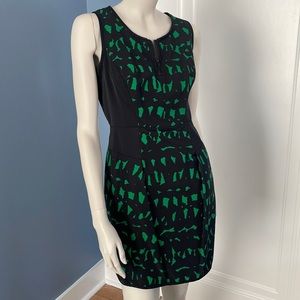 Milly Green and Black Panel Mini Dress Size 6 Small
